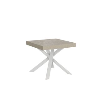 Table Extensible 90x90/194 Cm Clerk Cachemire Pieds Blancs
