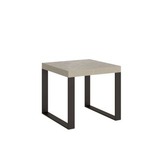 Table Extensible 90x90/246 Cm Tecno Cachemire Pieds Anthracite