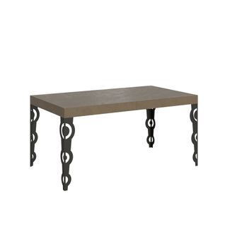 Table Extensible 80x160/244 Cm Karamay Taupe Cadre Anthracite