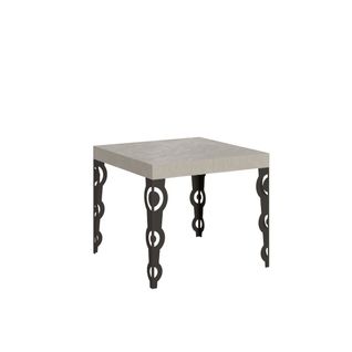 Table Extensible 90x90/246 Cm Karamay Cachemire Pieds Anthracite