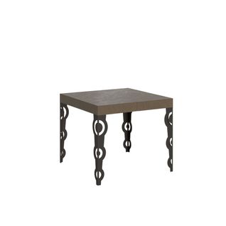 Table Extensible 90x90/246 Cm Karamay Taupe Pieds Anthracite