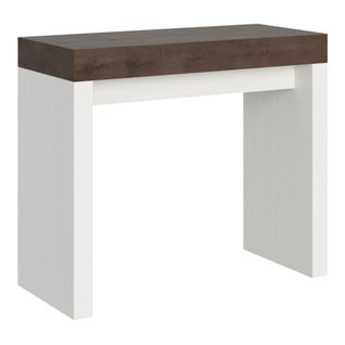 Console Extensible 90x40/196 Cm Roxell Mix Small Dessus Noyer  - Structure Frêne Blanc