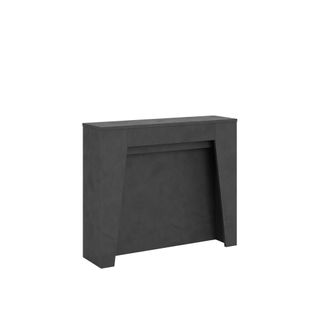 Console Extensible 90x25/211 Cm Anea Anthracite Spatulé Rallonges Internes