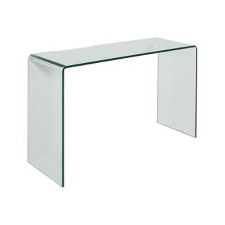 Console Smalle En Verre Courbe 80x40x80 Cm