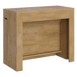 Console Extensible 90x42/302 Cm Evolve Chêne Nature Rallonges Internes