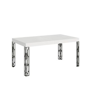 Table Extensible 80x160/244 Cm Ghibli Frêne Blanc Cadre Anthracite