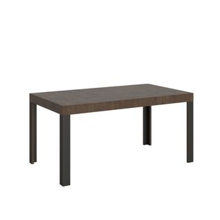 Table Extensible 80x160/244 Cm Linea Noyer Cadre Anthracite