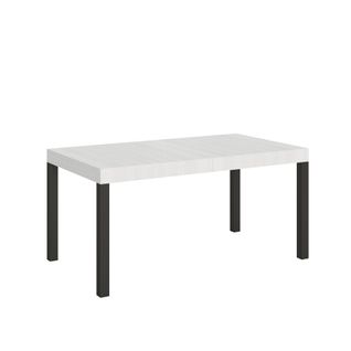Table Extensible 80x160/244 Cm Everyday Frêne Blanc Cadre Anthracite