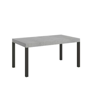 Table Extensible 80x160/244 Cm Everyday Gris Béton Cadre Anthracite