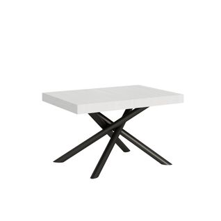 Table Extensible 90x140/400 Cm Famas Frêne Blanc Cadre Anthracite