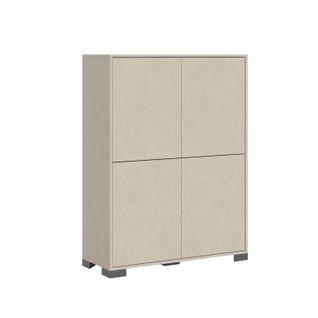 Buffet Haut 4 Portes 90x35x120 Cm Lumina Cachemire