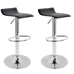 Graziano - Lot De 2 Tabourets De Bar En Aluminium - Noir