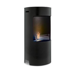 Giulio Cesare - Cheminée à Bioéthanol De Sol D.40x80 Cm Design D’intérieur En Acier Inoxydable Noir