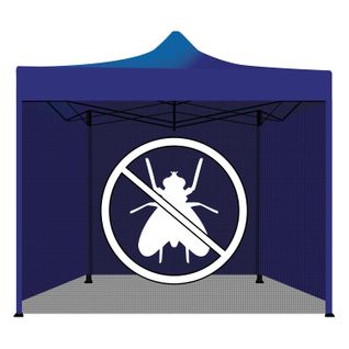 Toile Moustiquaire 3x4,5 Avec Velcro Pour Gazebo De Jardin - Bleu