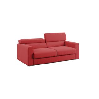 Dylan Canapé Avec Pouf Amovible En Tissu Effet Coton Imperméable T13 158 Cm Rouge