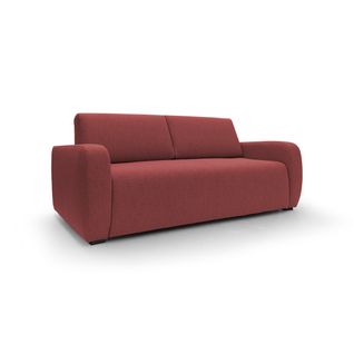 Duna Canapé Lit Convertible Matelas 20 Cm En Tissu Imperméable T03 195 Cm (mat. 140x197) Rouge