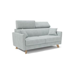 Francy Canapé Convertible Avec Têtières Réglables En Tissu T17 180 Cm (mat. 140x197) Vert Clair