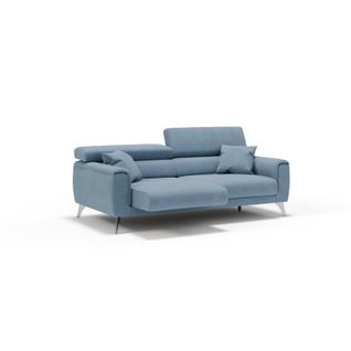 Caravaggio Canapé Avec Assises Coulissantes En Tissu Doux Imperméable T02 199 Cm Bleu Pastel