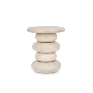 Bout De Canapé Rond En Bois De Manguier Noir D40 - Cairn