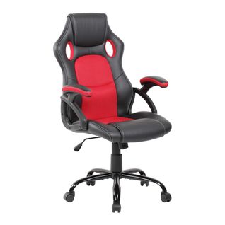 Chaise De Bureau Gaming Siège Noir Rouge Simili-cuir 120x66x63