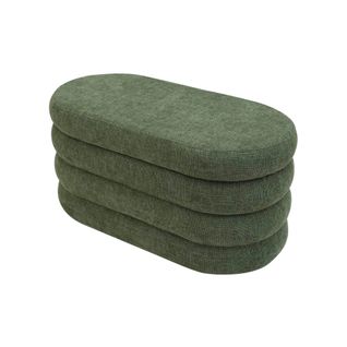 Pouf Avec Rangement Zeytin 38x76x38 Tissu Polyester Mdf Vert Foncé Moderne