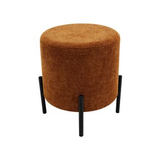 Pouf Semal 43,5x38x38 Tissu Polyester Acier Orange Noir Moderne