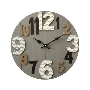 Horloge Murale Horloges Mdf Bois Moderne Gris 40x40x4,5