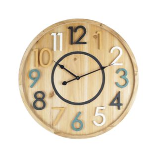 Horloge Murale En Bois Suspendues Design, Mdf, Ronde, Décoration Intérieure 50 Cm