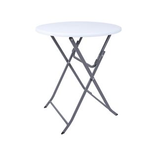 Table De Balcon Pliante Acier Plastique Blanc Gris Gain De Place