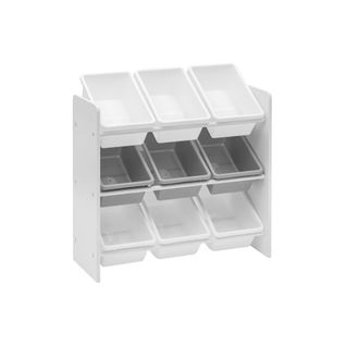 Organisateur De Jouets Etagère De Chambre Mdf Blanc Avec 9 Boîtes Amovibles