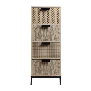 Commode Avec 4 Tiroirs En Bois Et Métal De Style Moderne