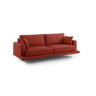 Dorian Canapé Moderne En Tissu Doux Anti-tache T05 198 Cm Rouge
