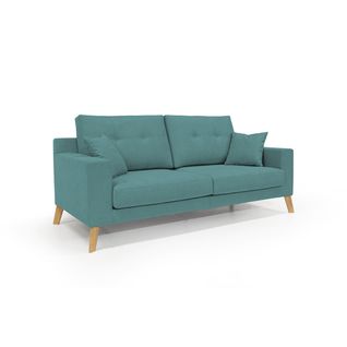 Danish Canapé Moderne En Tissu Doux Imperméable T02 146 Cm Bleu Canard