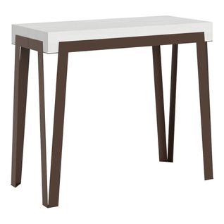 Console Extensible 90x40/300 Cm Rio Frêne Blanc Cadre Ruille