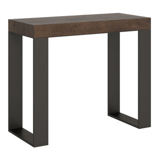 Console Extensible 90x40/196 Cm Tecno Small Noyer Cadre Anthracite