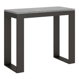 Console Extensible 90x40/300 Cm Tecno Evolution Ciment Cadre Anthracite