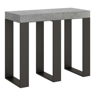 Console Extensible 90x40/196 Cm Sintesi Small Ciment Cadre Anthracite