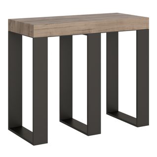 Console Extensible 90x40/300 Cm Sintesi Chêne Nature Cadre Anthracite