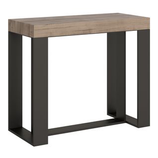 Console Extensible 90x40/300 Cm Futura Chêne Nature Cadre Anthracite