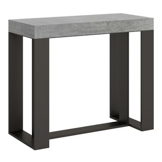 Console Extensible 90x40/300 Cm Futura Ciment Cadre Anthracite