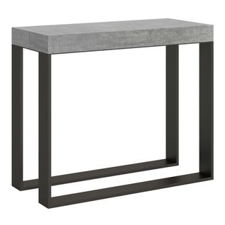 Console Extensible 90x40/196 Cm Elettra Small Ciment Cadre Anthracite