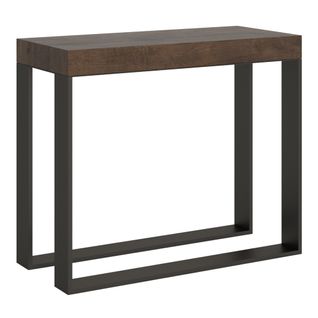 Console Extensible 90x40/196 Cm Elettra Small Noyer Cadre Anthracite