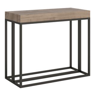 Console Extensible 90x40/196 Cm Epoca Small Chêne Nature Cadre Anthracite