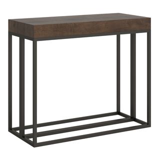 Console Extensible 90x40/300 Cm Epoca Noyer Cadre Anthracite