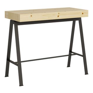 Console Extensible 90x40/300 Cm Banco Chêne Nature Cadre Anthracite