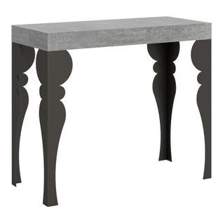 Console Extensible 90x40/196 Cm Paxon Small Ciment Cadre Anthracite