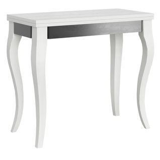 Console Extensible Portefeuille 90x45/90 Cm Olanda Librox Frêne Blanc Cadre Gris