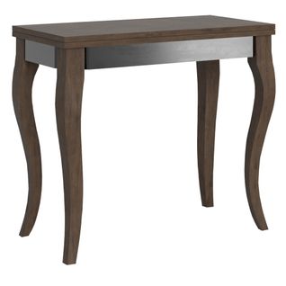 Console Extensible Portefeuille 90x45/90 Cm Olanda Librox Noyer Cadre Gris