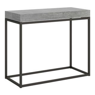 Console Extensible 90x40/300 Cm Nordica Ciment Cadre Anthracite