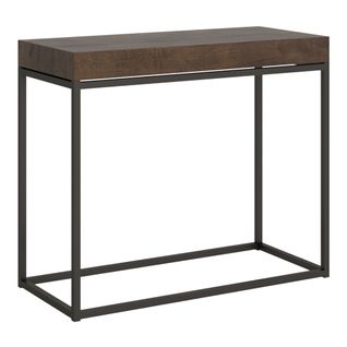 Console Extensible 90x40/300 Cm Nordica Noyer Cadre Anthracite